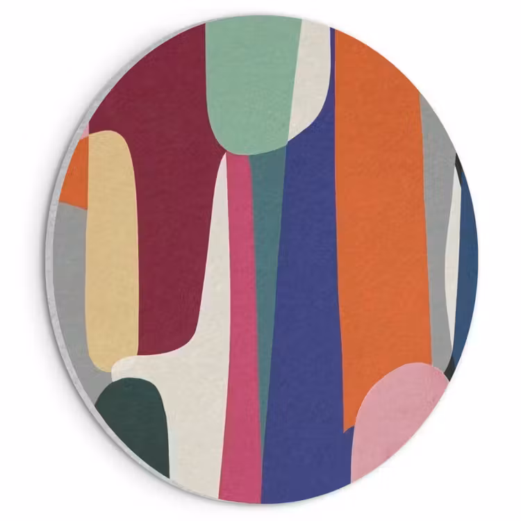 Akoestisch schilderij rond - Vormen - Ritmisch - Kleuren - Abstract — 1