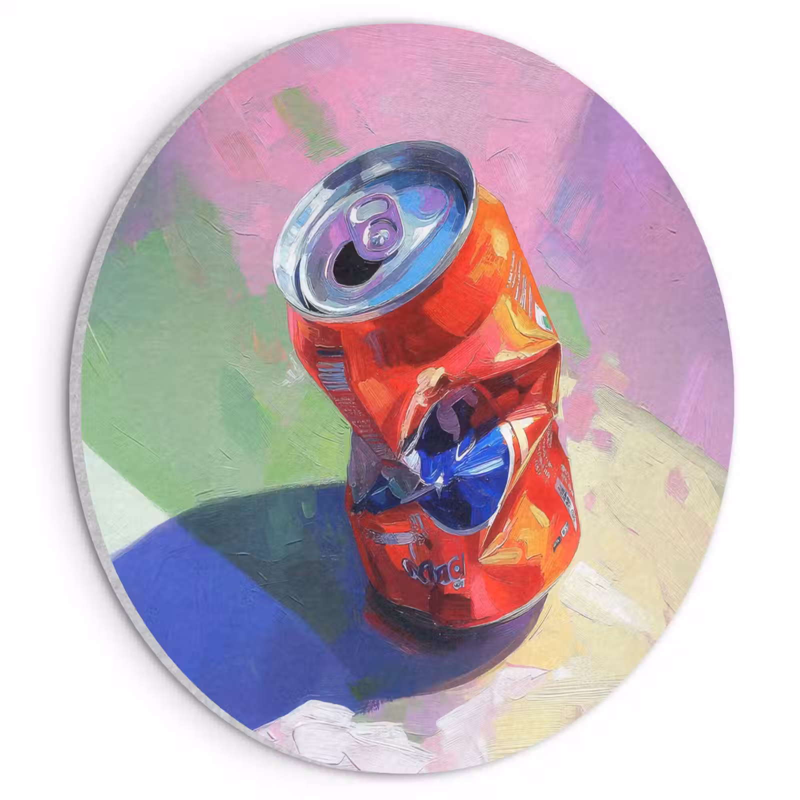 Akoestisch schilderij rond - Frisdrank - Blik - Paars — 1