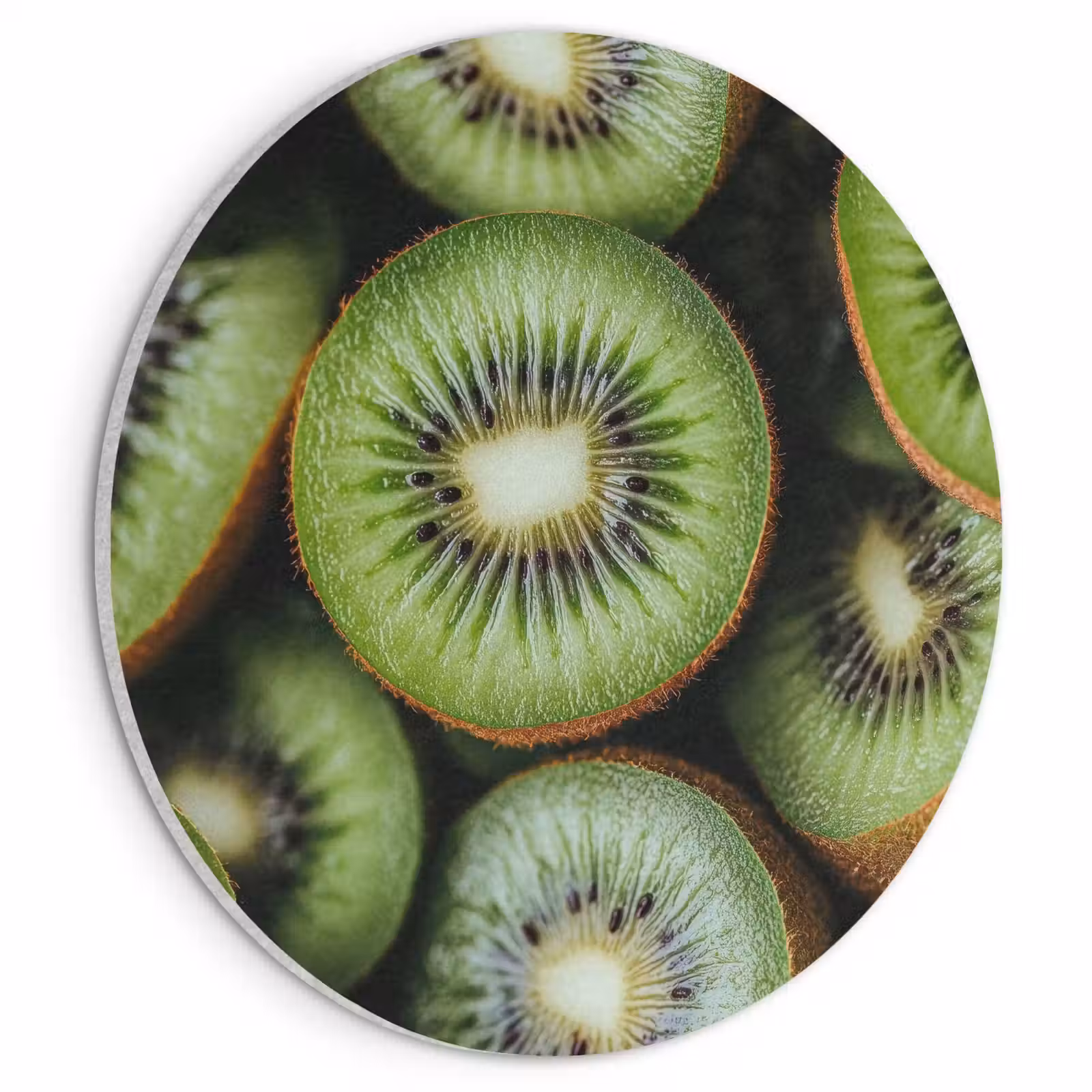 Akoestisch schilderij rond - Kiwi - Fruit - Groen — 1