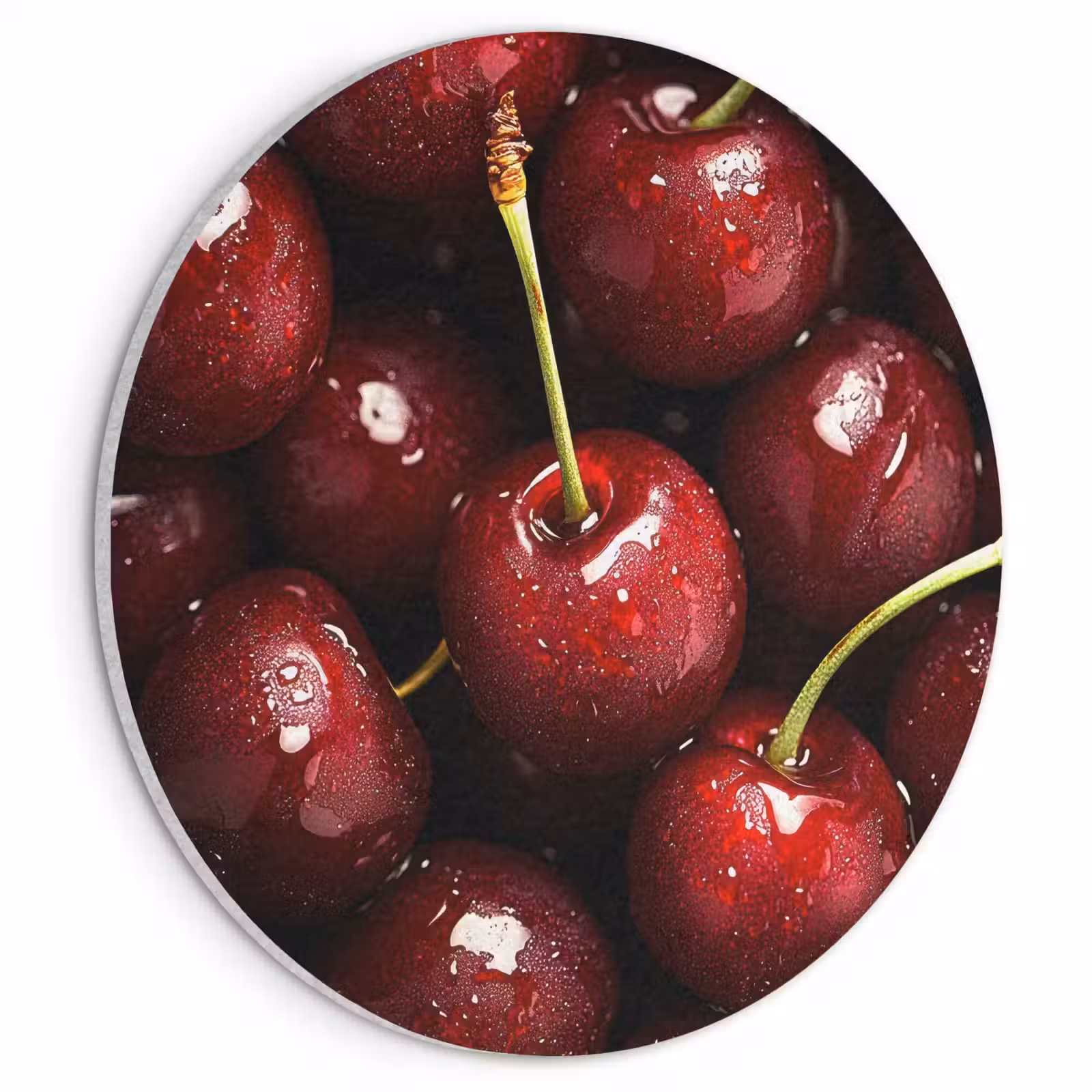 Akoestisch schilderij rond - Rood - Fruit - Kersen — 1