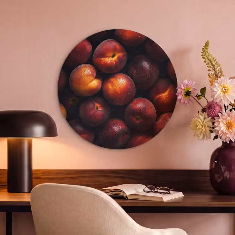 Akoestisch schilderij rond - Fruit - Close up - Nectarines — 2