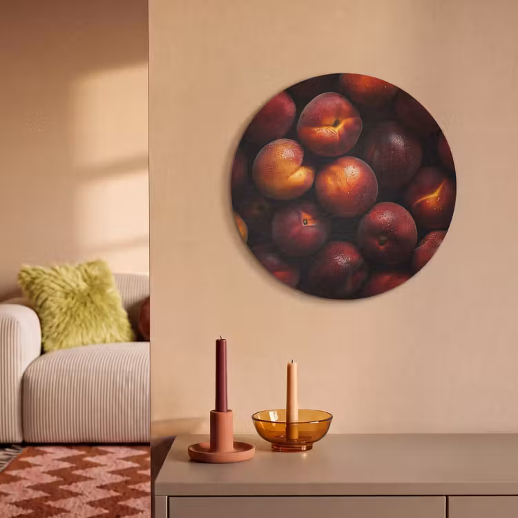 Akoestisch schilderij rond - Fruit - Close up - Nectarines — 3