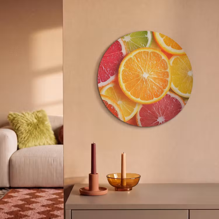 Akoestisch schilderij rond - Fruit - Kleurrijk - Close up — 3