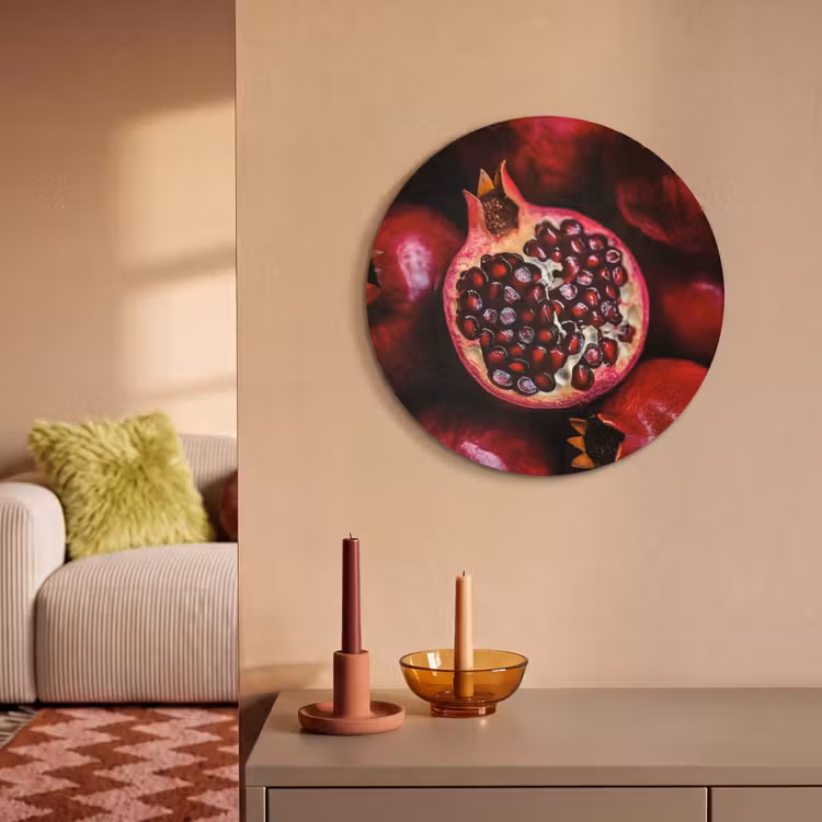 Akoestisch schilderij rond - Granaatappel - Rood - Fruit — 3