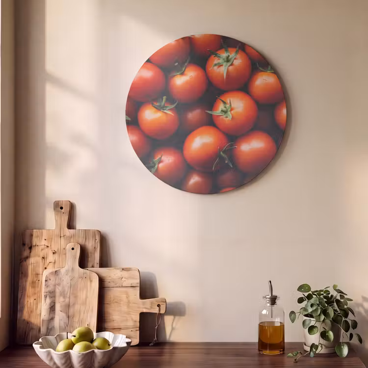 Akoestisch schilderij rond - Groente - Rood - Tomaten — 4
