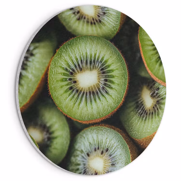 Akoestisch schilderij rond - Kiwi - Fruit - Groen — 1