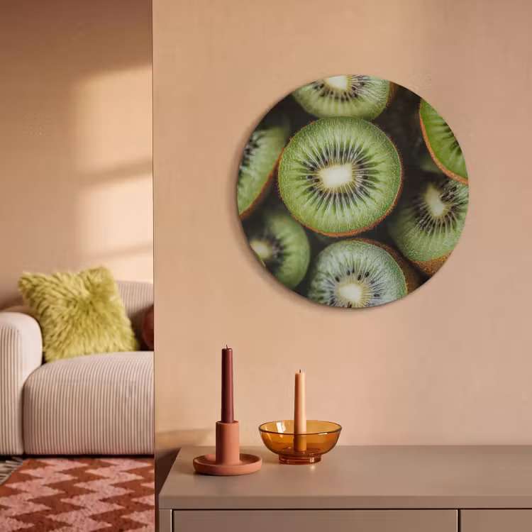 Akoestisch schilderij rond - Kiwi - Fruit - Groen — 3