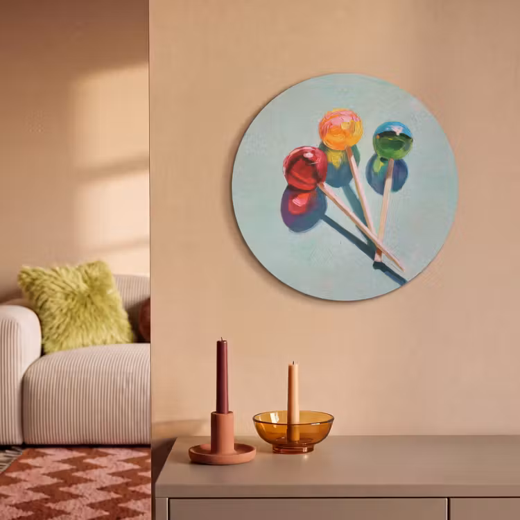Akoestisch schilderij rond - Lollys - Schaduw - Drie - Blauw — 3