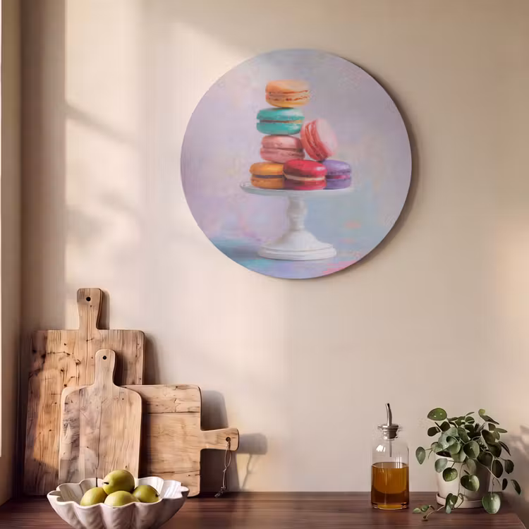 Akoestisch schilderij rond - Macarons - Schaal - Pastel - Kleurrijk — 4