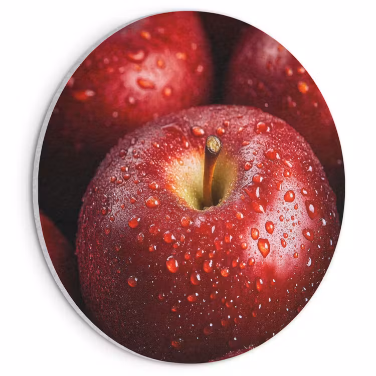 Akoestisch schilderij rond - Rood - Appels - Fruit — 1