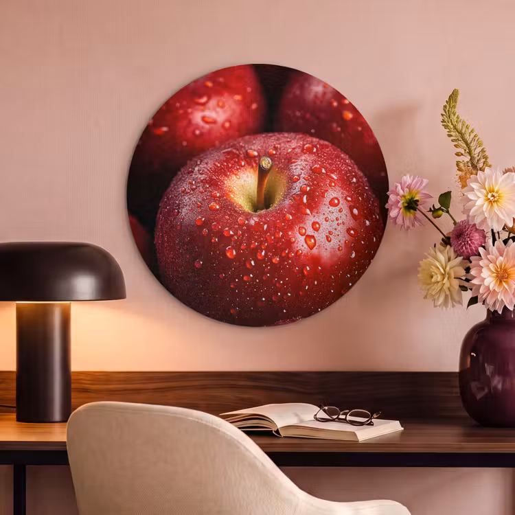 Akoestisch schilderij rond - Rood - Appels - Fruit — 2