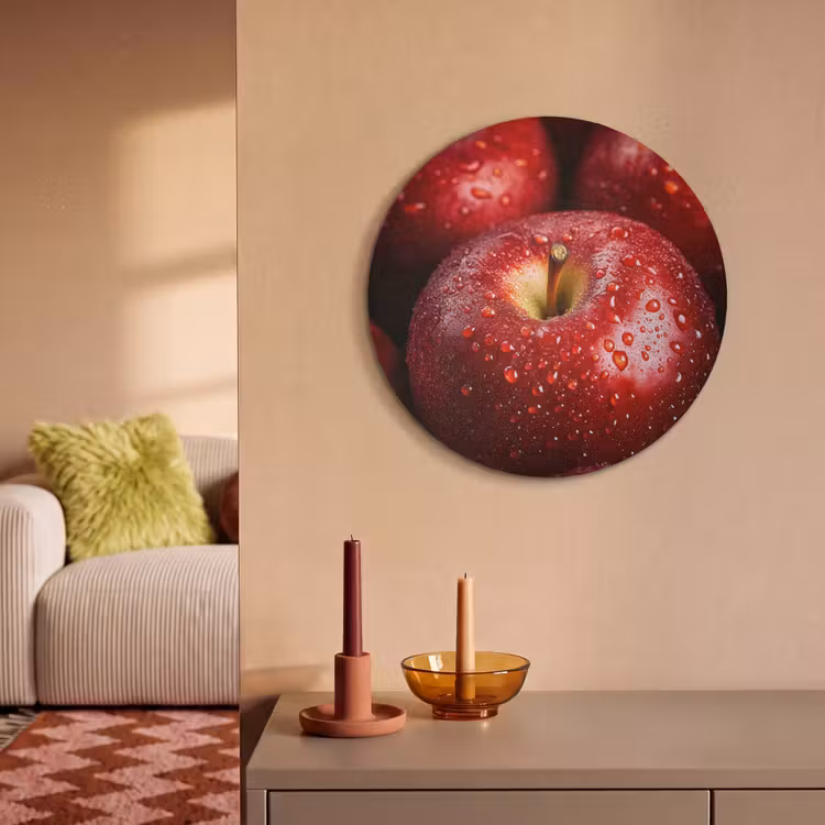 Akoestisch schilderij rond - Rood - Appels - Fruit — 3