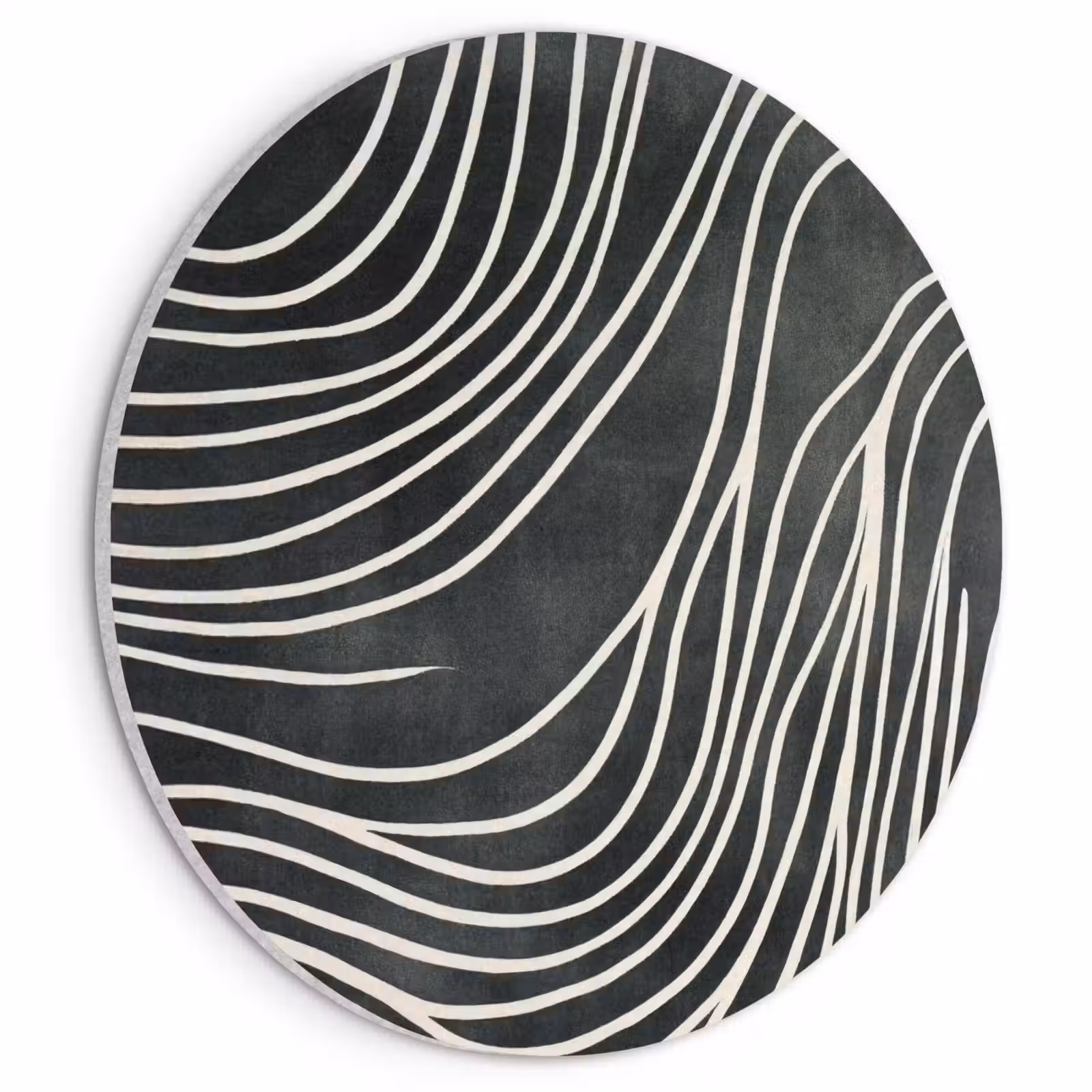 Akoestisch schilderij rond - Lijnen - Patroon - Abstract - Wit — 1