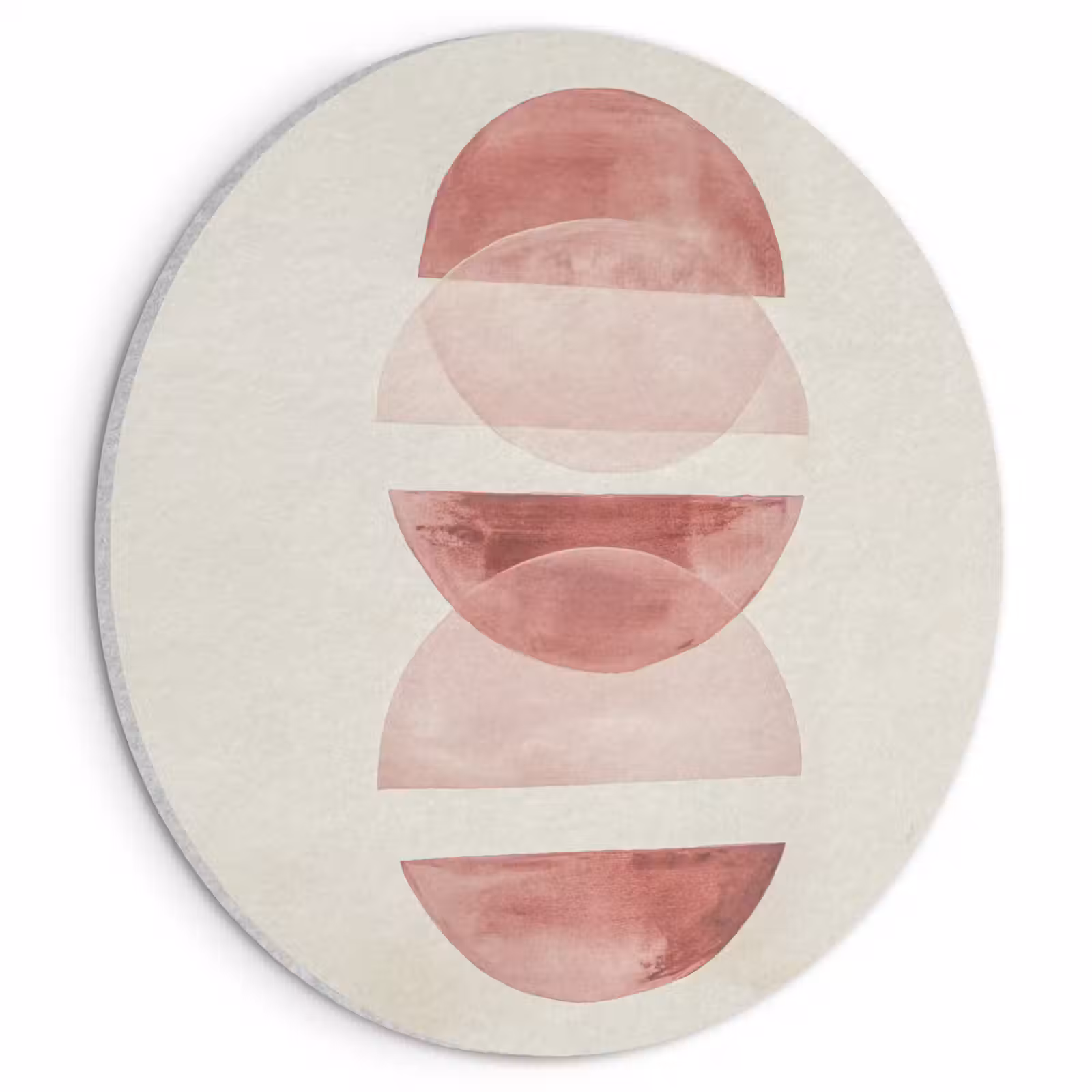Akoestisch schilderij rond - Minimalistisch - Cirkels - Roze — 1