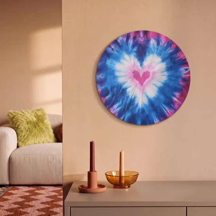 Akoestisch schilderij rond - Hartvormig - Tie dye - Paars — 3