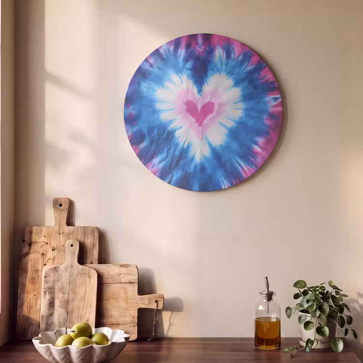 Akoestisch schilderij rond - Hartvormig - Tie dye - Paars — 4