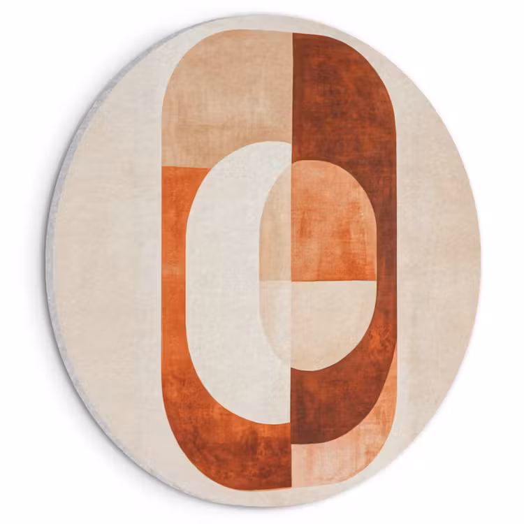 Akoestisch schilderij rond - Illustratie - Abstract - Vormen - Rood — 1