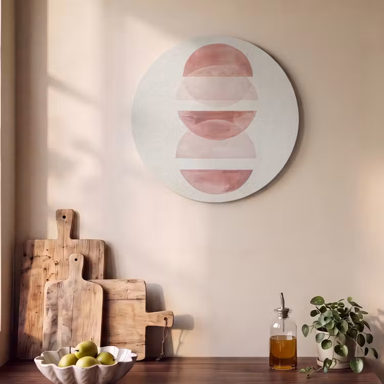 Akoestisch schilderij rond - Minimalistisch - Cirkels - Roze — 4