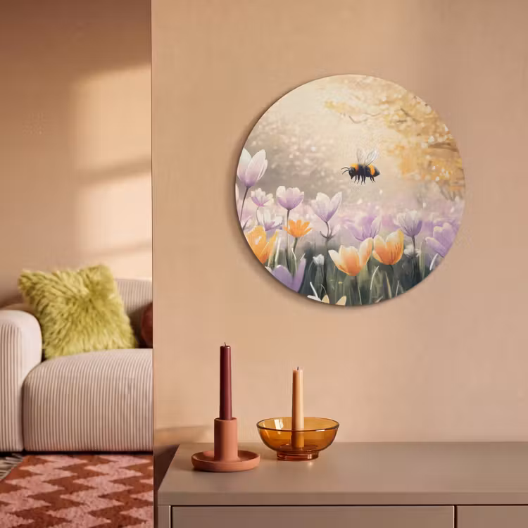 Akoestisch schilderij rond - Viooltjes - bij - Zonlicht — 3