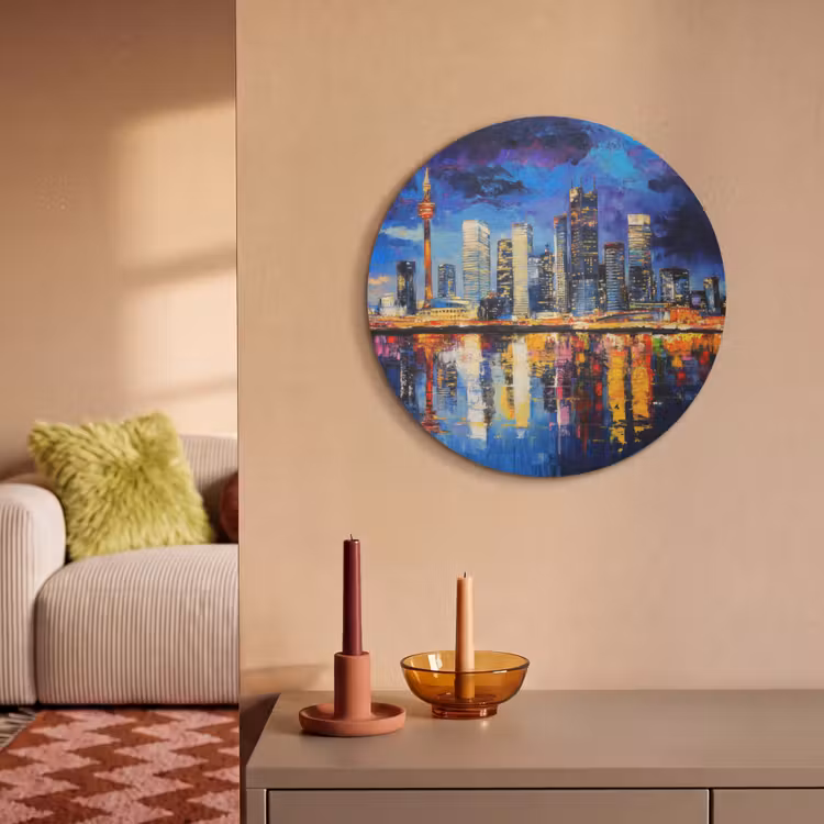 Akoestisch schilderij rond - Skyline Toronto - Modern - Stadslicht - Blauw — 3