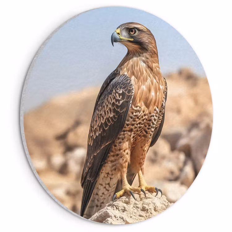 Akoestisch schilderij rond - Valk - Vogel - Rots - Macht — 1