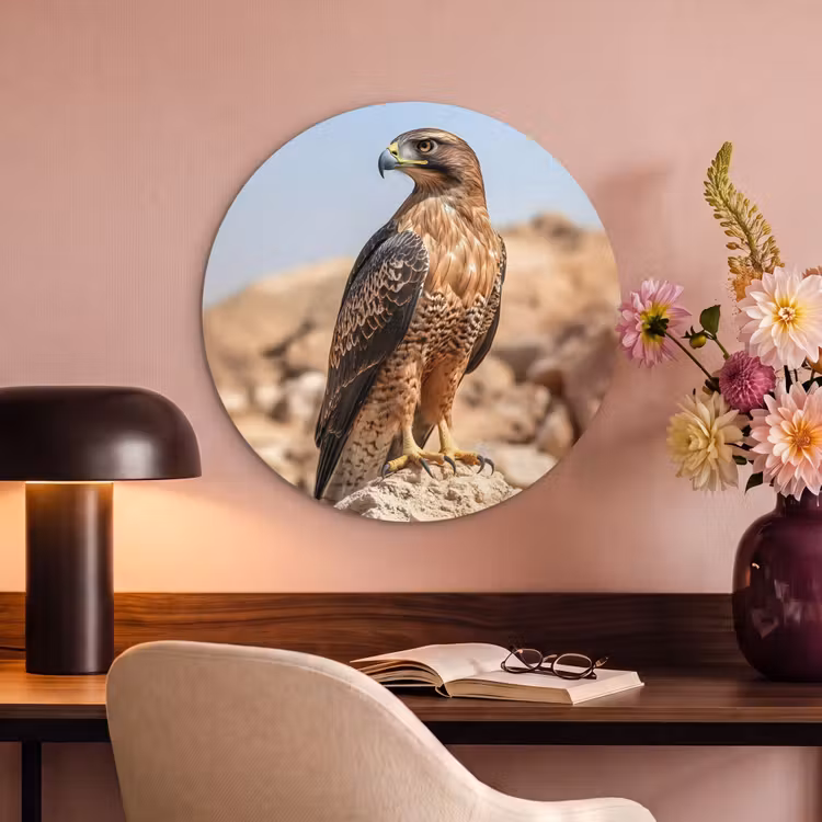 Akoestisch schilderij rond - Valk - Vogel - Rots - Macht — 2