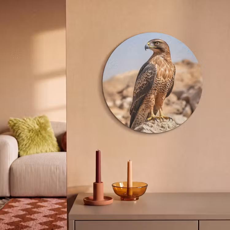 Akoestisch schilderij rond - Valk - Vogel - Rots - Macht — 3