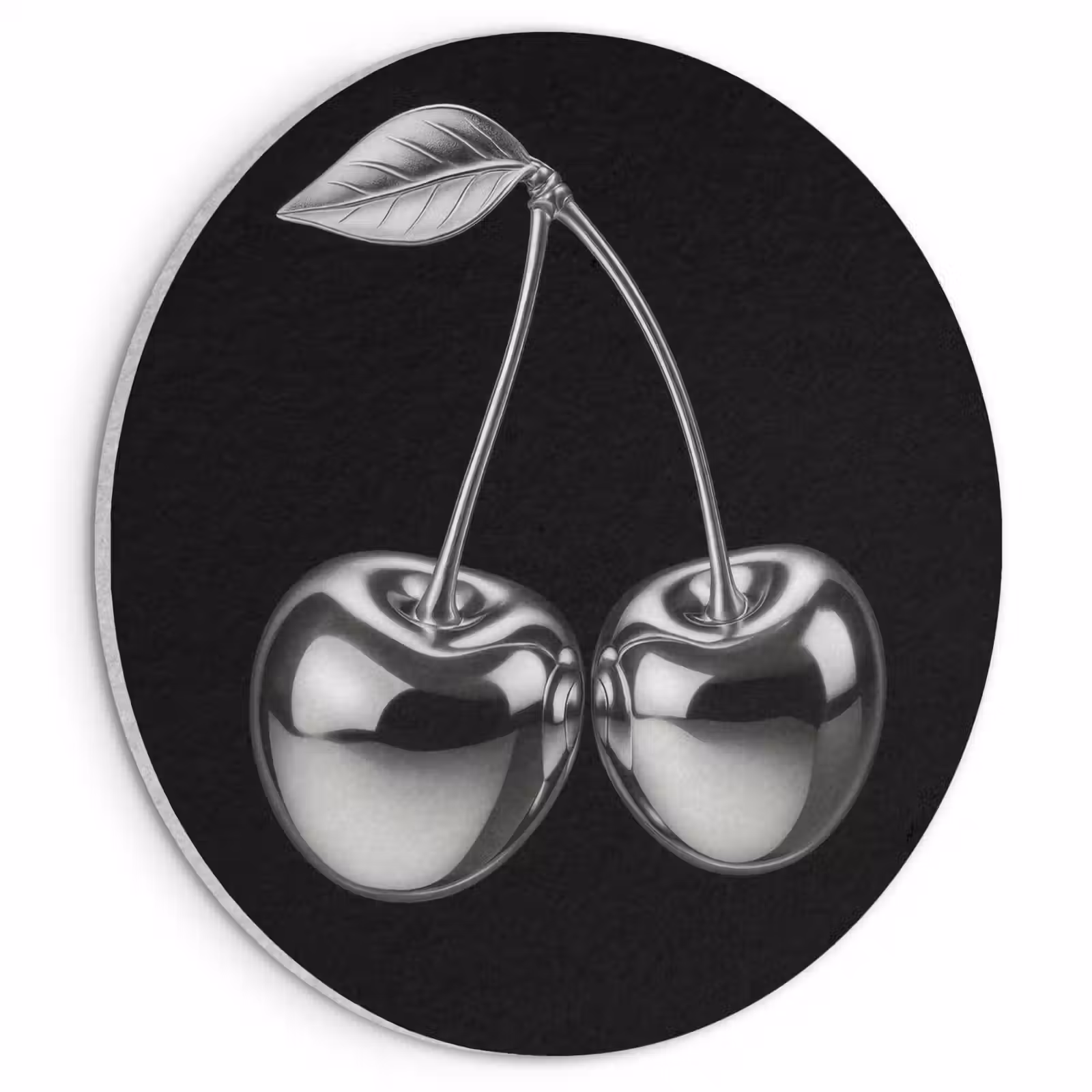 Akoestisch schilderij rond - Kers - Luxueus - Metallic — 1