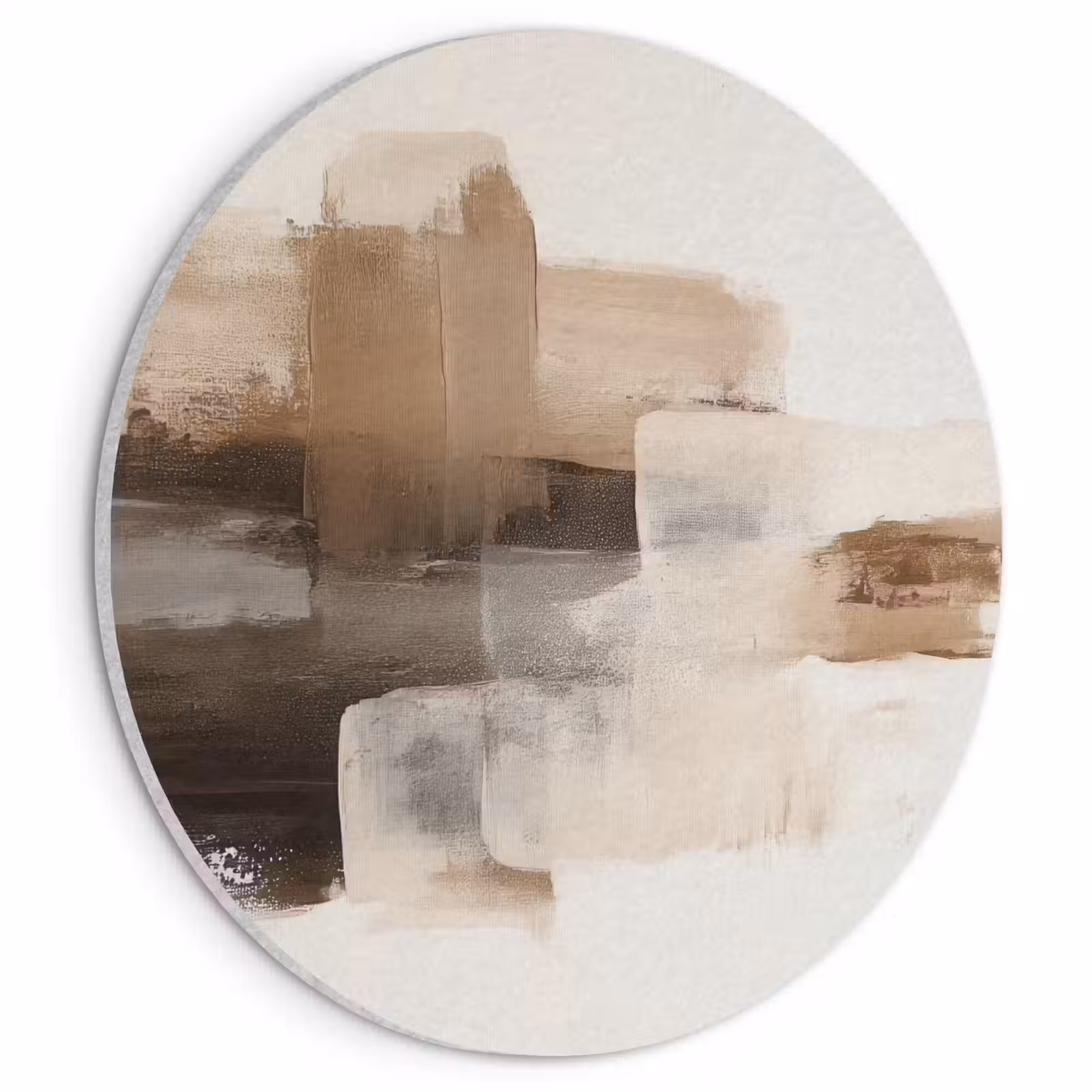 Akoestisch schilderij rond - Penseelstreken - Abstract landschap - Rust — 1