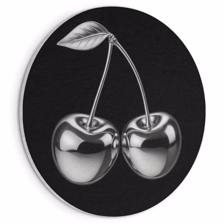 Akoestisch schilderij rond - Kers - Luxueus - Metallic — 1