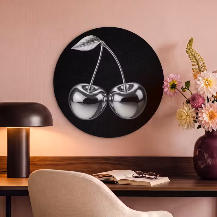 Akoestisch schilderij rond - Kers - Luxueus - Metallic — 2