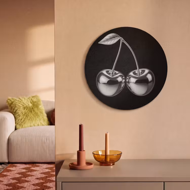 Akoestisch schilderij rond - Kers - Luxueus - Metallic — 3