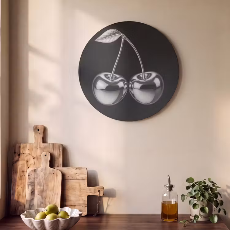 Akoestisch schilderij rond - Kers - Luxueus - Metallic — 4