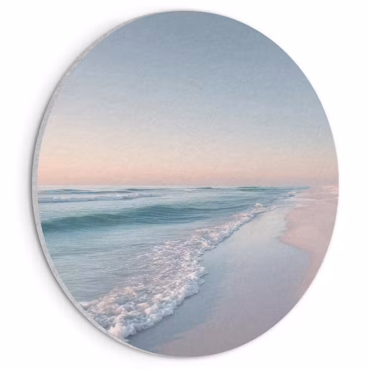 Akoestisch schilderij rond - Kustlijn - Pastel - water — 1