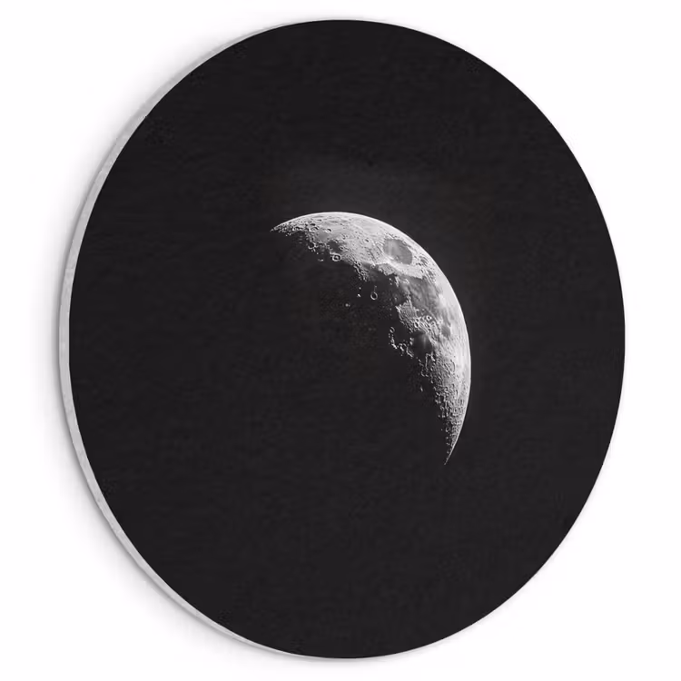 Akoestisch schilderij rond - Maan - Hemel - Zwart - Schaduw — 1