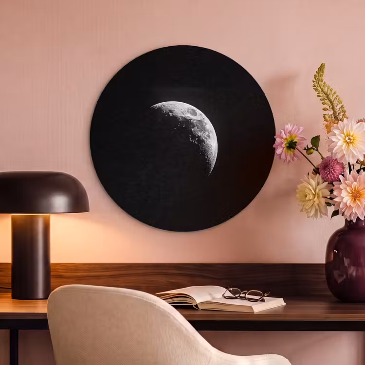 Akoestisch schilderij rond - Maan - Hemel - Zwart - Schaduw — 2