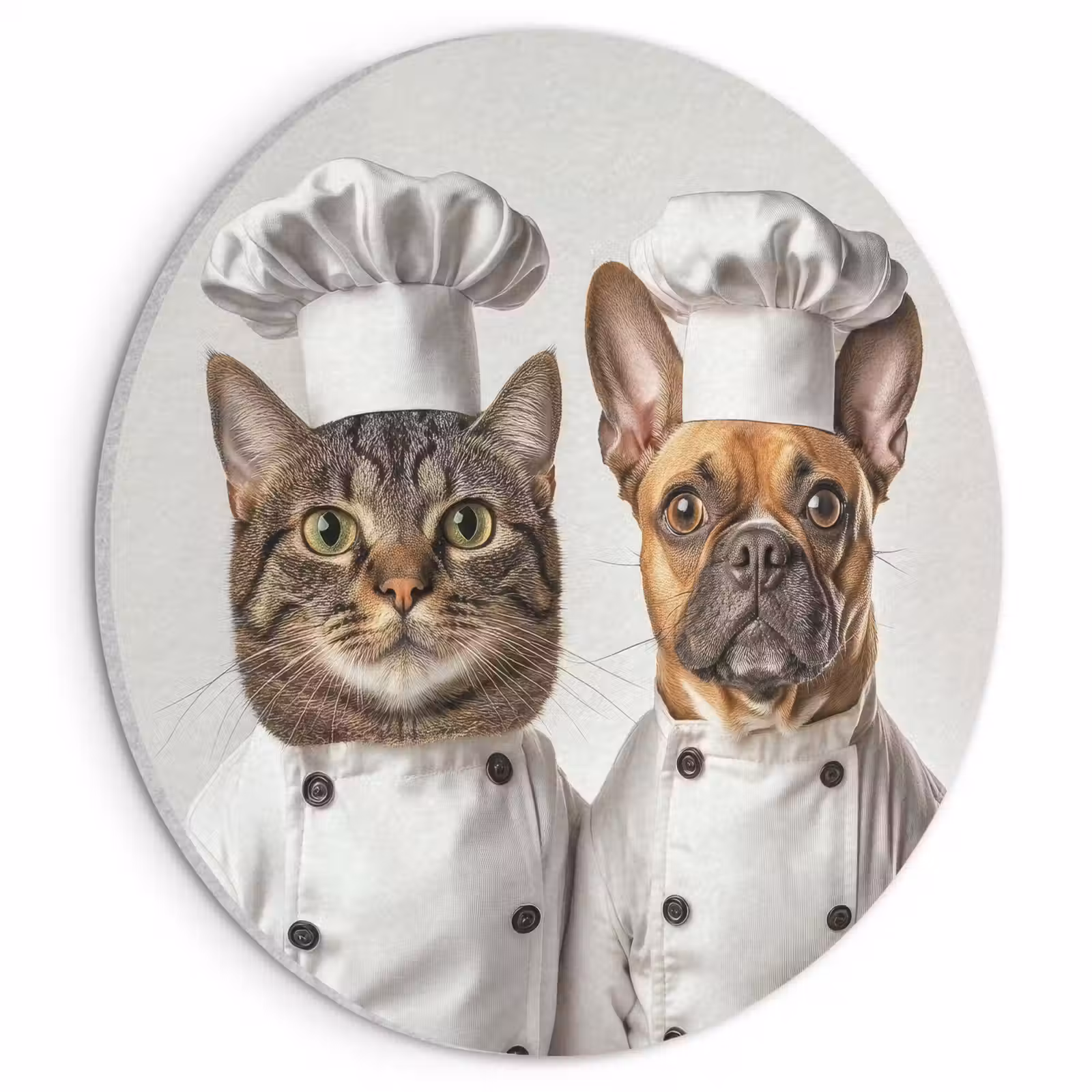 Akoestisch schilderij rond - Kat - Hond - Kokskleding — 1