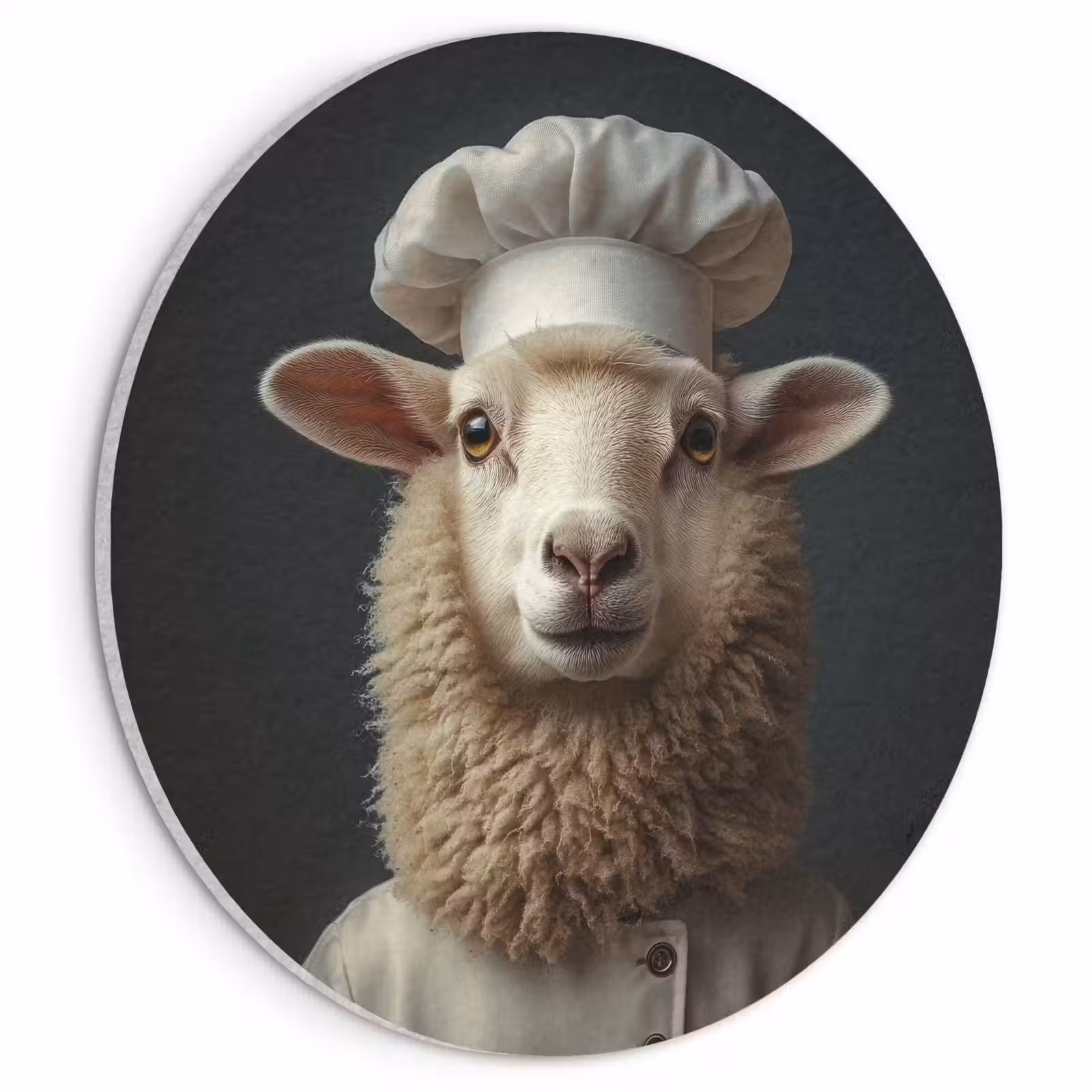 Akoestisch schilderij rond - Schaap - Wol - Kok — 1