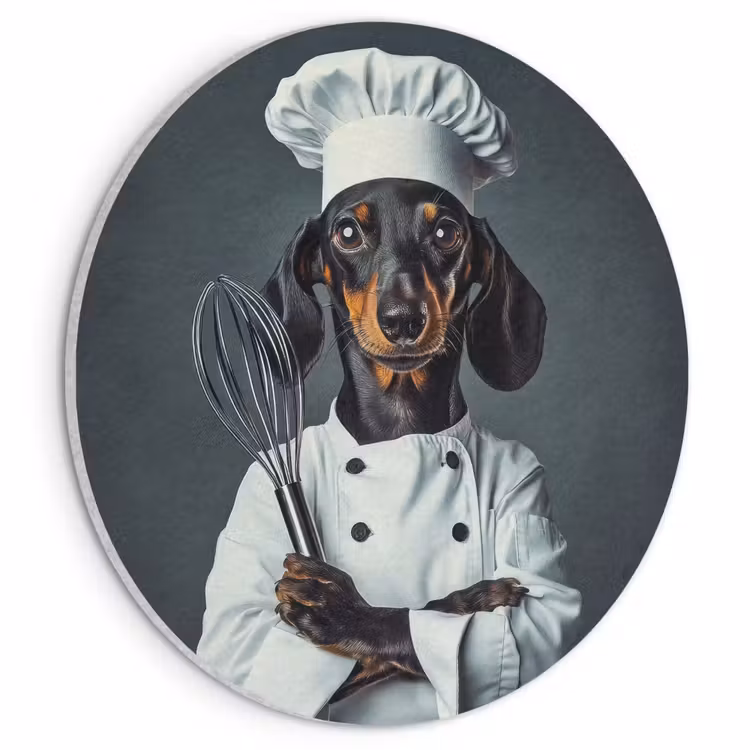 Akoestisch schilderij rond - Hond - Garde - Kok — 1