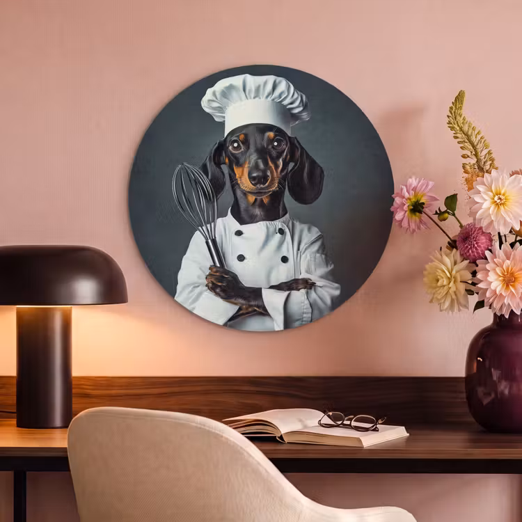 Akoestisch schilderij rond - Hond - Garde - Kok — 2