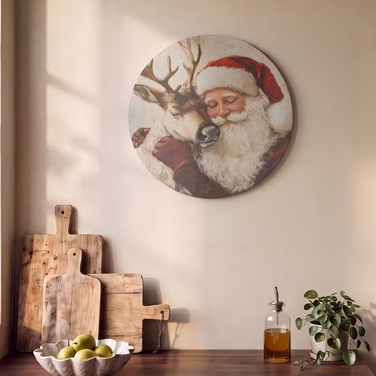 Akoestisch schilderij rond - Kerstman - Rendier - Kerst - Christmas — 4