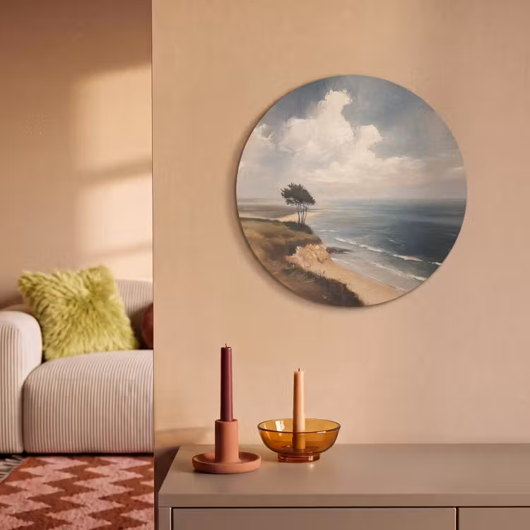Akoestisch schilderij rond - Klif - Zee - Boom — 3
