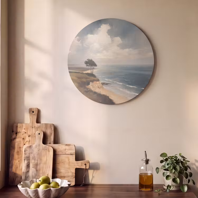 Akoestisch schilderij rond - Klif - Zee - Boom — 4