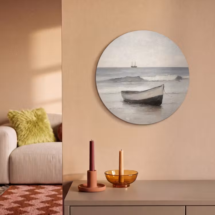 Akoestisch schilderij rond - Roeiboot - Zee - Horizon — 3