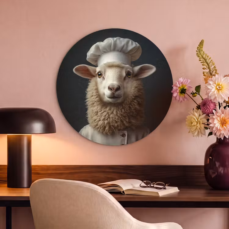 Akoestisch schilderij rond - Schaap - Wol - Kok — 2