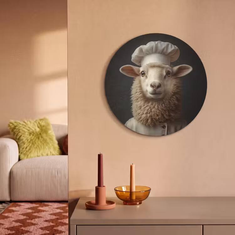 Akoestisch schilderij rond - Schaap - Wol - Kok — 3