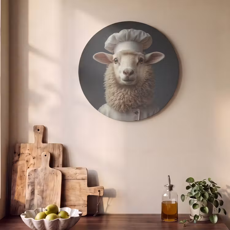 Akoestisch schilderij rond - Schaap - Wol - Kok — 4