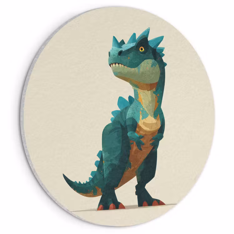 Akoestisch schilderij rond - Stekels - Dino - Blauw - Gespierd — 1