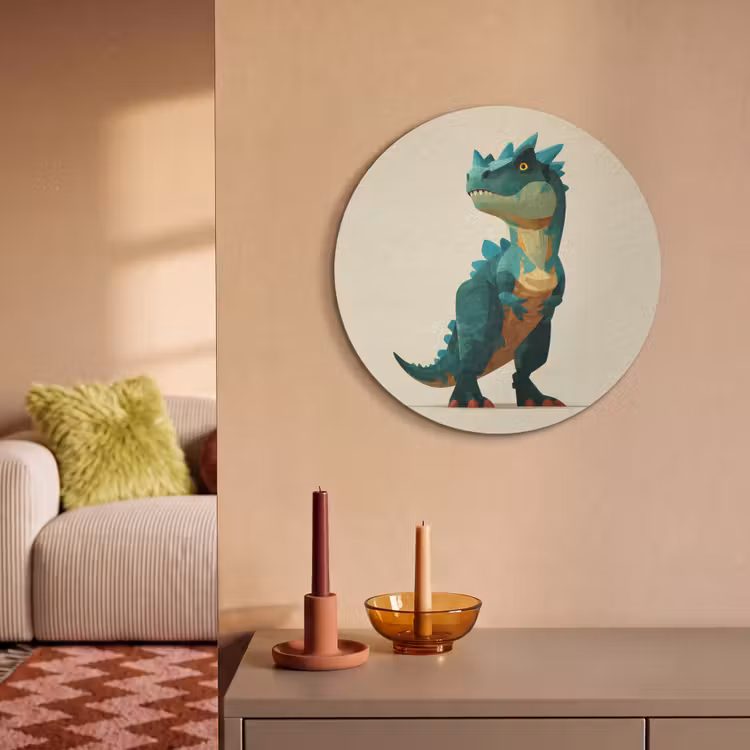 Akoestisch schilderij rond - Stekels - Dino - Blauw - Gespierd — 3