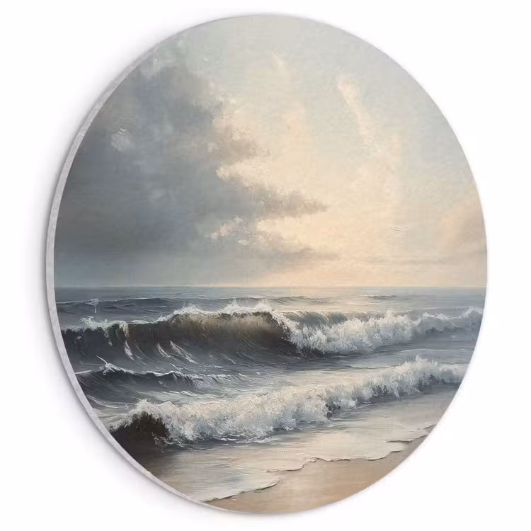 Akoestisch schilderij rond - Strand - Zee - Zonsondergang — 1